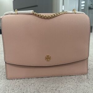 Tory Burch Blush Crossbody Bag with Gold Chain